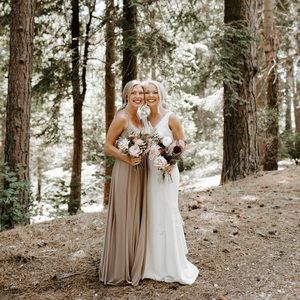 Azazie taupe bridesmaid dress